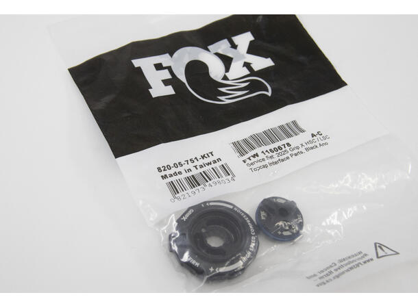 Fox 2025 Grip X HSC / LSC Topcap Interface Parts, Black Ano 
