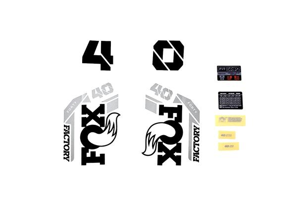Fox Decal Kit: 2021 40 F-S Black Logo Shiny Orange Fork