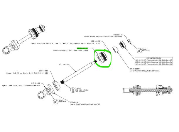 Fox 2020 Bearing Assembly DHX2 9mm Shaft shaft 