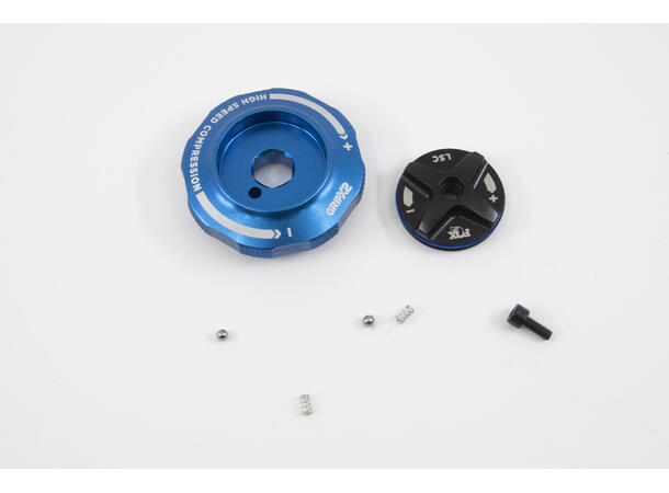 Fox 2025 Grip X2 HSC / LSC Topcap Interface Parts, Blue Ano 