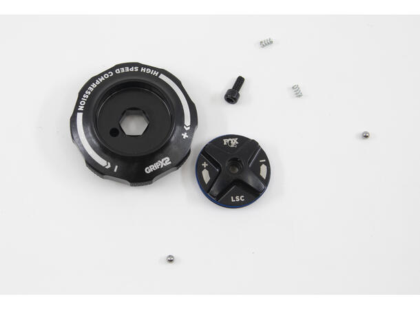 Fox 2025 Grip X2 HSC / LSC Topcap Interface Parts, Black Ano 