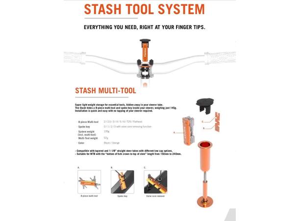 Granite Design Stash Tool system orange tapered 1,5" - 1 1/8"
