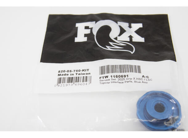 Fox 2025 Grip X HSC / LSC Topcap Interface Parts, Blue Ano 