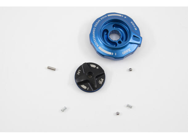 Fox 2025 Grip X HSC / LSC Topcap Interface Parts, Blue Ano 