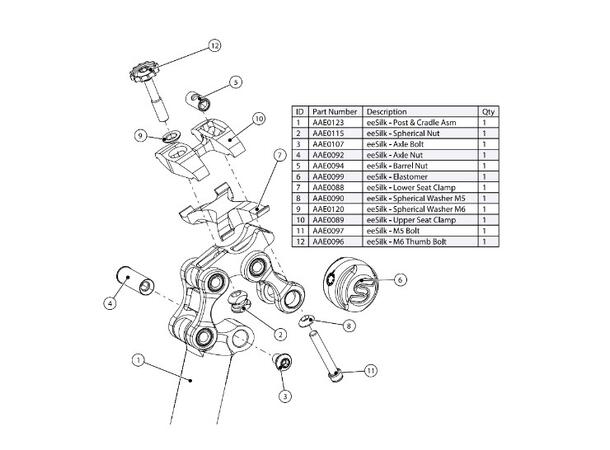 Cane Creek SPHERICAL WASHER - M5 REAR EESILK 1.0/2.0/+ - POST