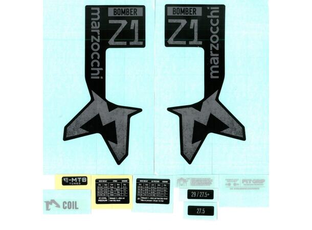 Marzocchi Z1 decal kit 2024 Z1 Air and Coil, Std/Gloss Red