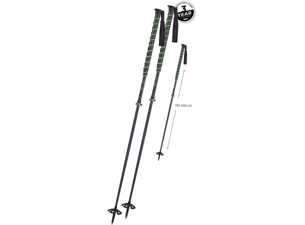 Komperdell Big Art Titanal Vario stripe black/neongreen 