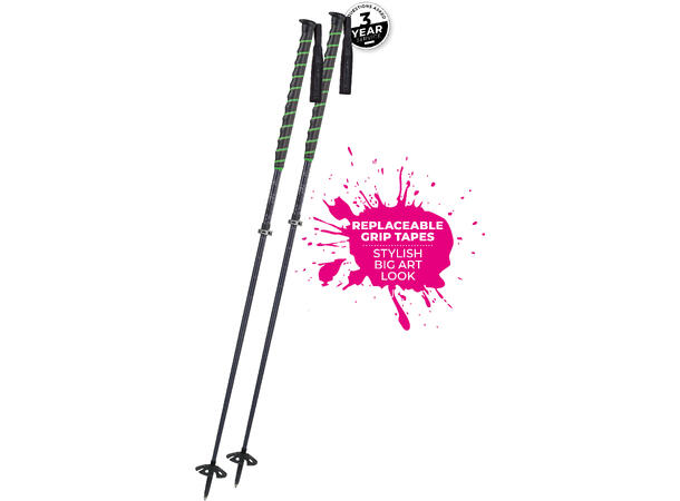 Komperdell Big Art Titanal Vario stripe black/neongreen 