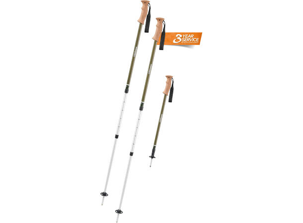Komperdell Green Rambler 105-140cm, 3 delt, Aluminium 
