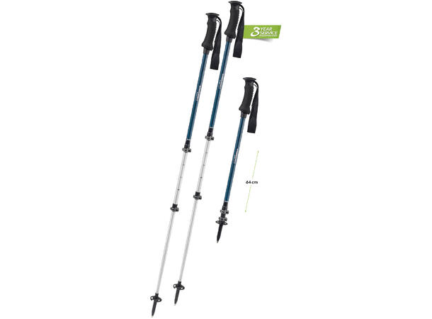 Komperdell Trekmaster 105-140cm, 3 delt, Aluminium 