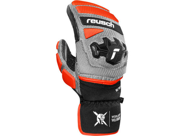 Reusch Worldcup Warrior GS Mitten black/silver/fluo red 10,5 