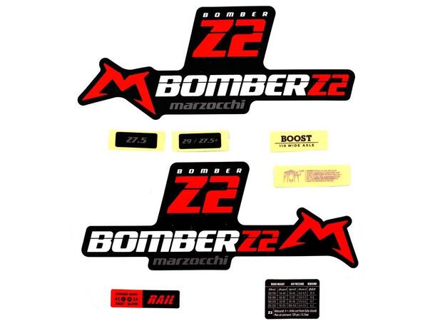 Marzocchi Z2 decal kit 2024 Neutral Matte Black Logo, Matte Black Fo 