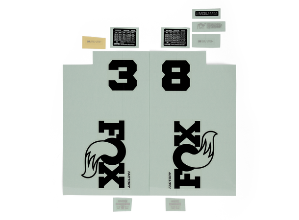 Fox Decal Kit: 2027, 38, F-S Black Logo, Shiny Orange Fork 