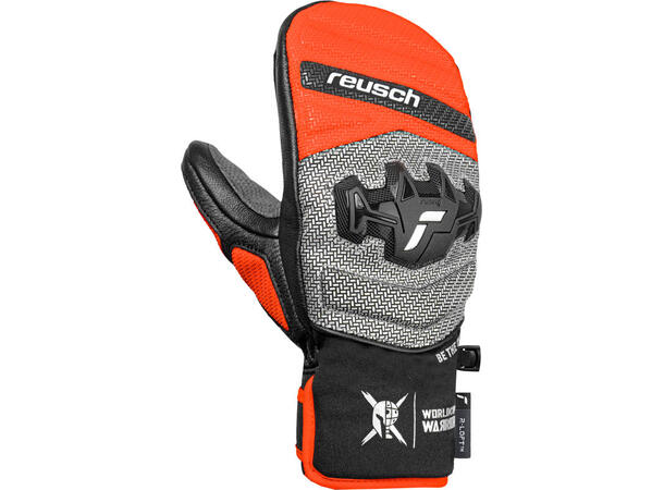 Reusch Worldcup Warrior GS Junior Mitten black/silver/fluo red 6 