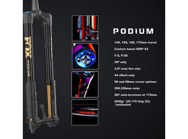 Fox Float 36 Factory 29" PODIUM 2026 black ano 160mm 