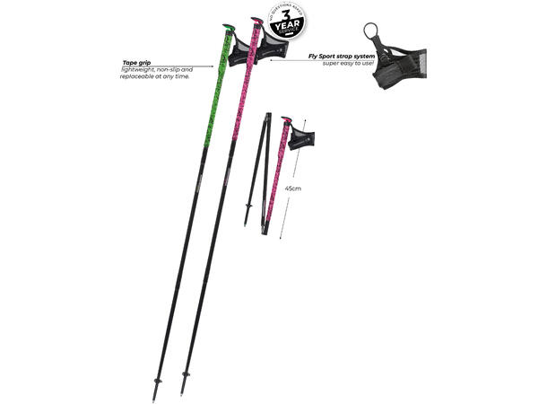 Komperdell Carbon FXP Ultra green/pink 115cm 